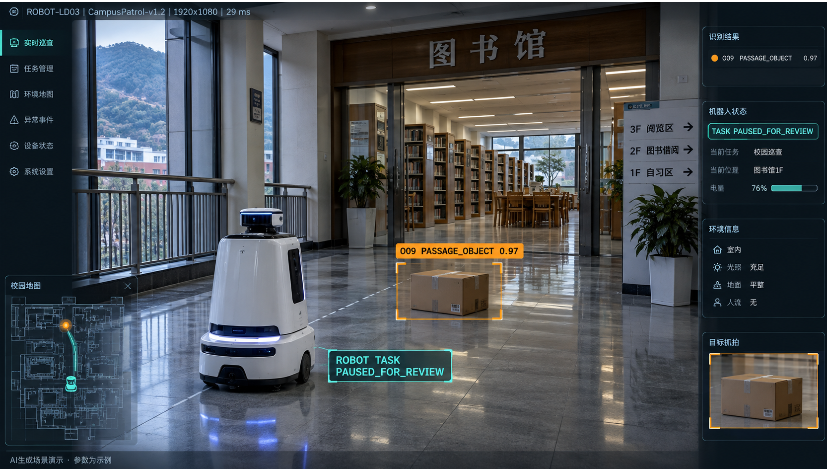 甘孜州泸定中学AI巡查与机器人服务